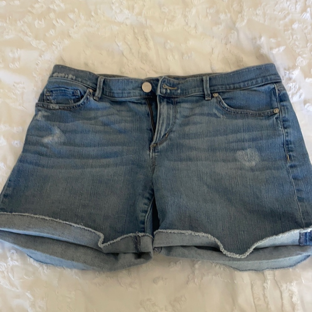 Denim roll shorts